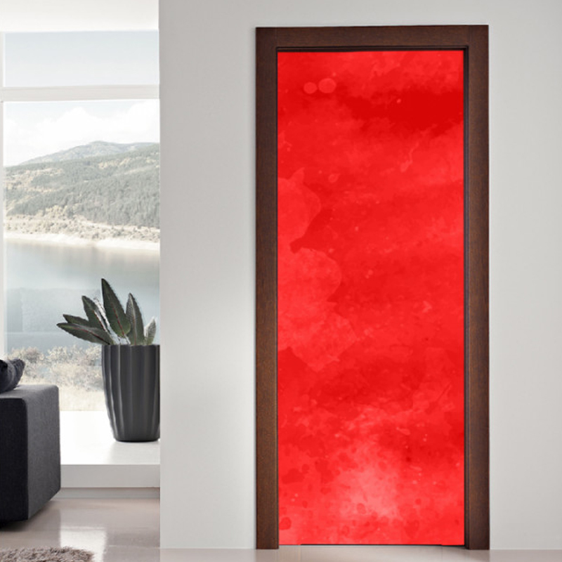 Αυτοκόλλητο πόρτας με Ζωγραφική Κόκκινο